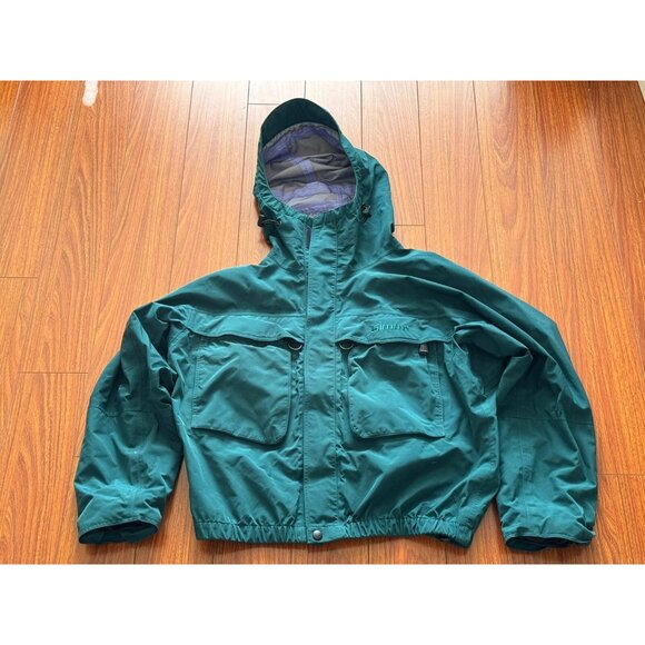 Vintage Simms Goretex Jacket Dry Coat Men’s Small Green Rare - Picture 13 of 16